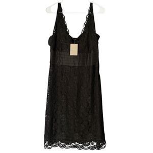 Anthropologie Black Lace Midi Dress
